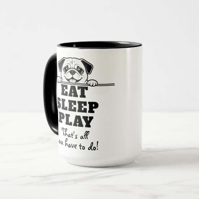 Söta husdjur minimalistisk design - Hund 2 Mugg (Framsida vänster)