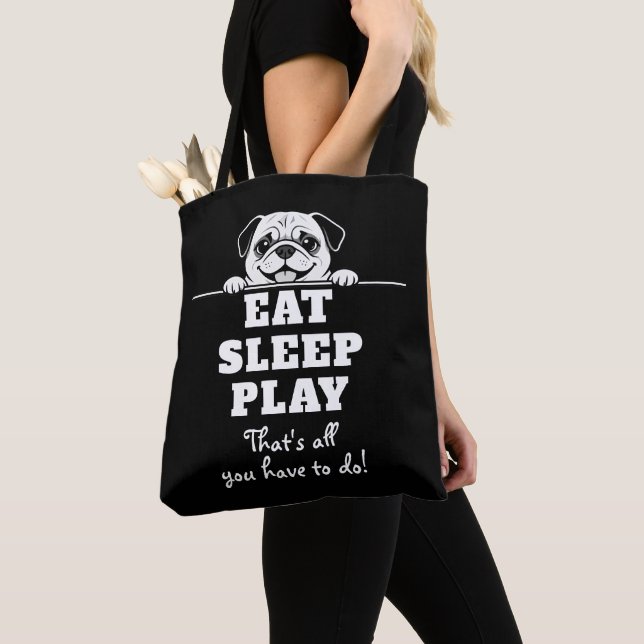 Söta husdjur minimalistisk design - Hund 2 Tygkasse (Närbild)