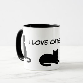 Söta husdjur Silhuetter Design - Katter 1 Mugg