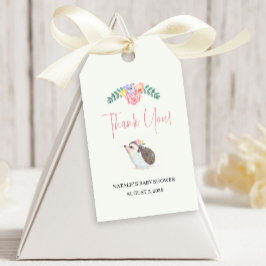 Söta Igelkott Rosa Baby Shower Present Taggar Presentetikett