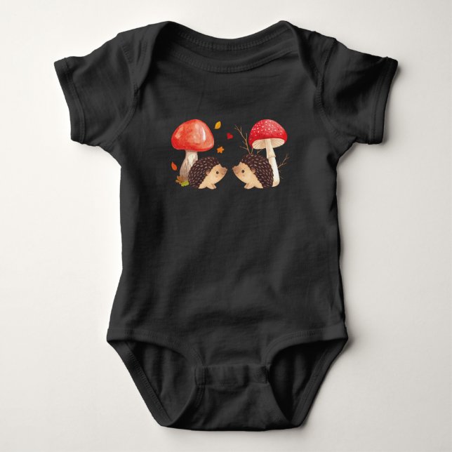 Söta Igelkottar och Svampar  T Shirt (Framsida)