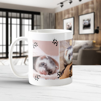 Söta Iller Tassavtryck Fyra Husdjurfoton Kaffemugg