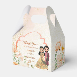 Söta indianska möhippor med persikoblommor presentaskar