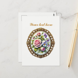 Söta inramade blandade blommor anpassningsbara vykort