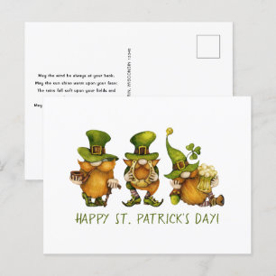 Söta irländska tomtar anpassar glad St. Patrick's Helg Vykort