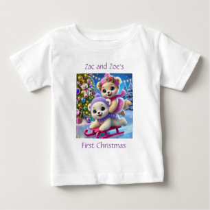 Söta Isbjörnsungar på Släde T Shirt