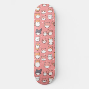 Söta japanska animekatter mönster skateboard
