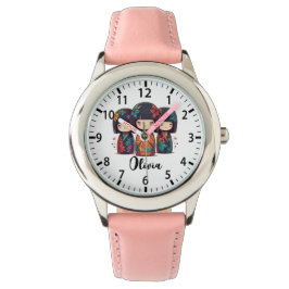 Söta japanska kokeshi-dockor armbandsur