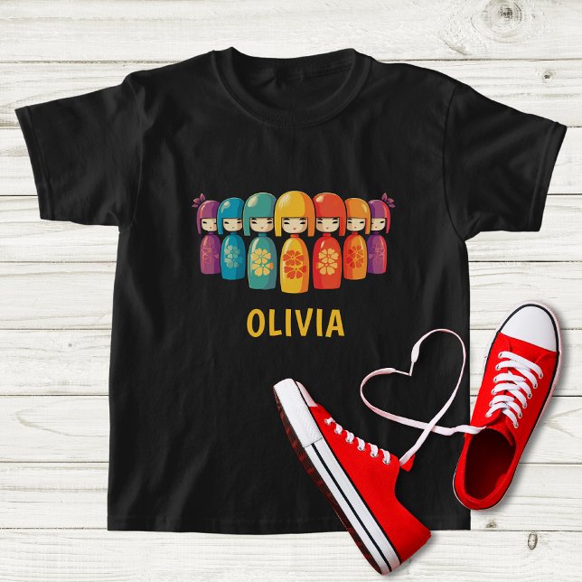 Söta japanska Kokeshi-dockor  T Shirt (Skapare uppladdad)