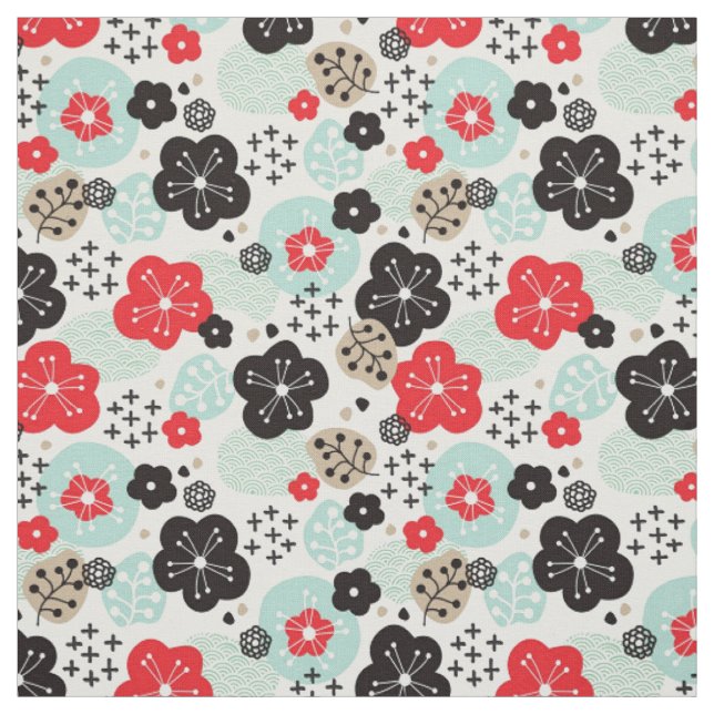 Söta japanska mönsterdesign tyg (Provkarta)