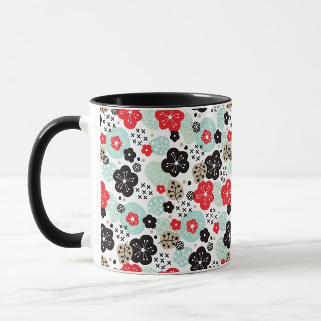 Söta japanska mönsterdesigner mugg (Vänster)