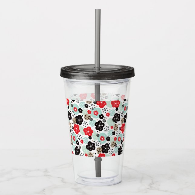 Söta japanska mönsterdesigner take away mugg (Framsida)