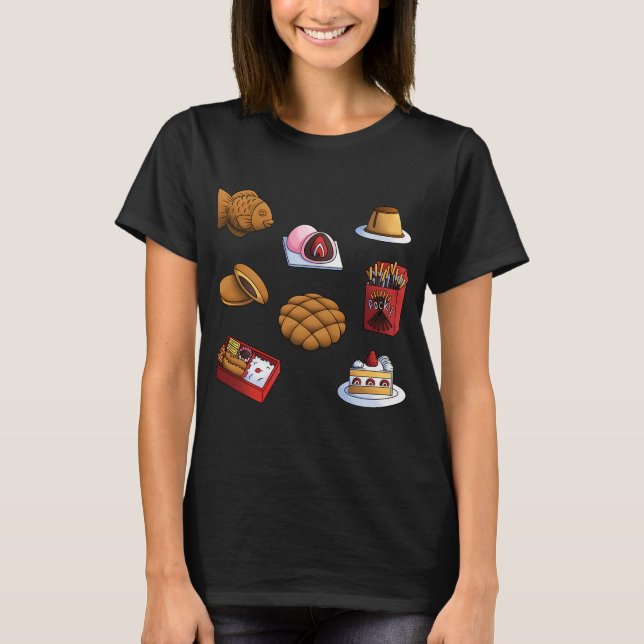 Söta japanska snacks t shirt (Framsida)