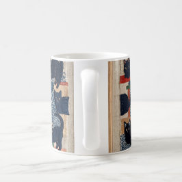 Söta japanska svarta katter lapptäcke kaffemugg