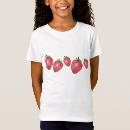 Söta jordgubbar akvarell handmålad t shirt