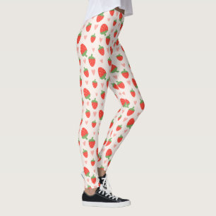 Söta jordgubbar och örtarter leggings
