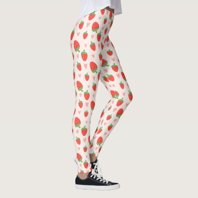Söta jordgubbar och örtarter leggings (Höger)