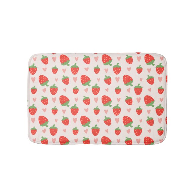 Söta jordgubbar och örter Bath Mat Badrumsmatta (Framsidan)