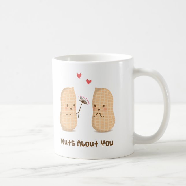 Söta jordnötter Nötter Förälskad i Dig Puns Skämt  Kaffemugg (Höger)