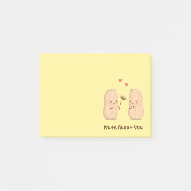 Söta jordnötter Nötter om dig Puns kärlek humor Post-it Block (Framsida)