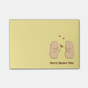 Söta jordnötter Nötter om dig Puns kärlek humor Post-it Block