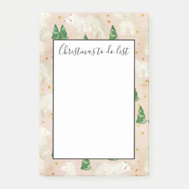 Söta jul-isbjörnar Jul To-Do-lista Post-it Block