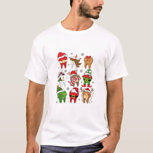 Söta jul tand karaktärer kul högtid t shirt