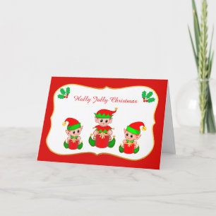 Söta jul-tomte-kort helgkort