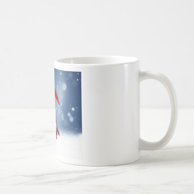 Söta jul tomte snö stjärnor kaffemugg (Höger)