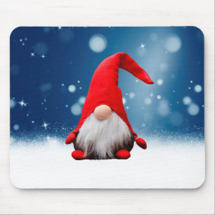 Söta jul tomte snö stjärnor musmatta