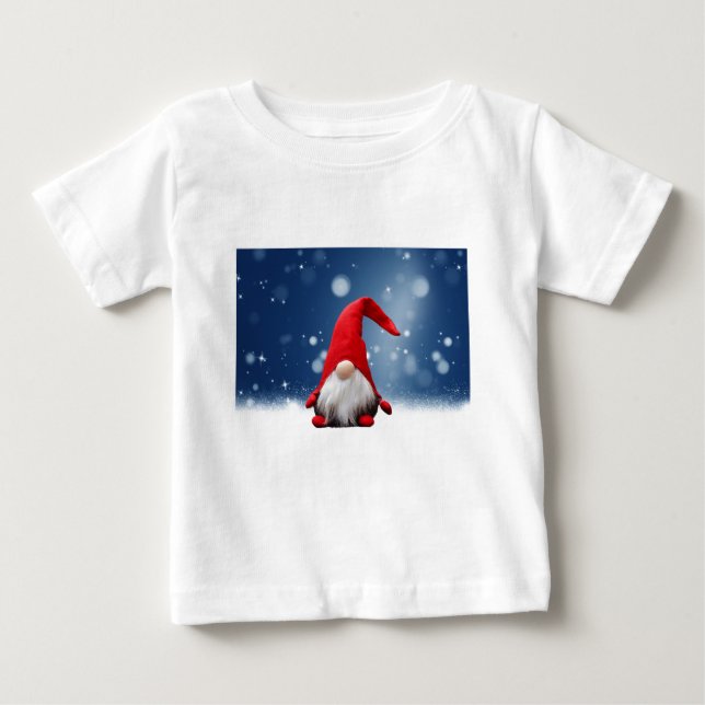 Söta jul tomte snö stjärnor tee (Framsida)