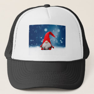 Söta jul tomte snö stjärnor truckerkeps
