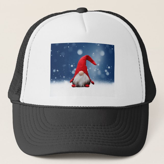 Söta jul tomte snö stjärnor truckerkeps (Framsida)