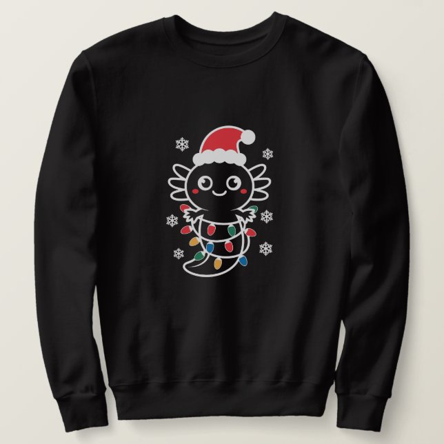 Söta julaxolotlljus lång ärmad tröja (Design framsida)