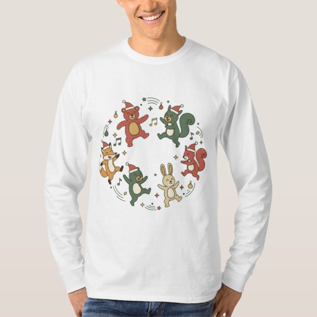 Söta juldjur som dansar t shirt (Framsida)
