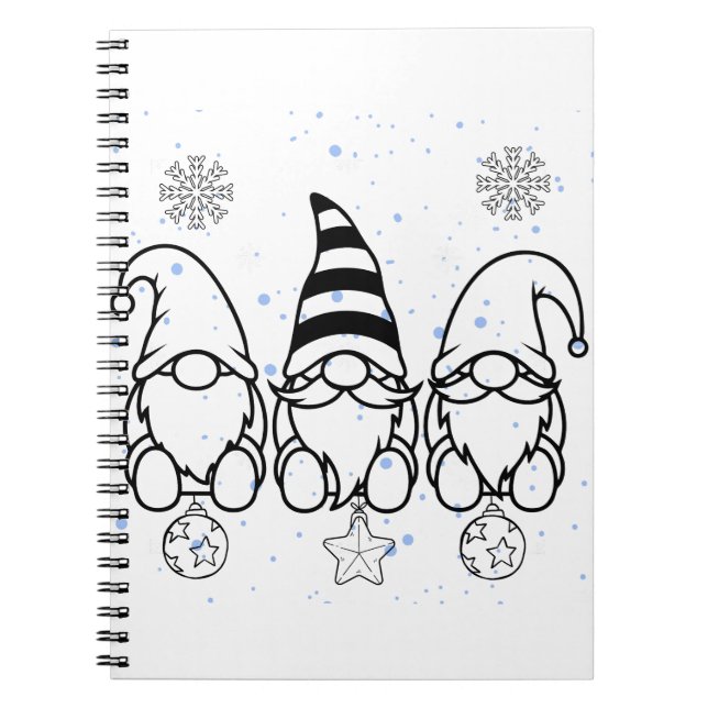 Söta julgnomar juldesign.  anteckningsbok (Framsidan)