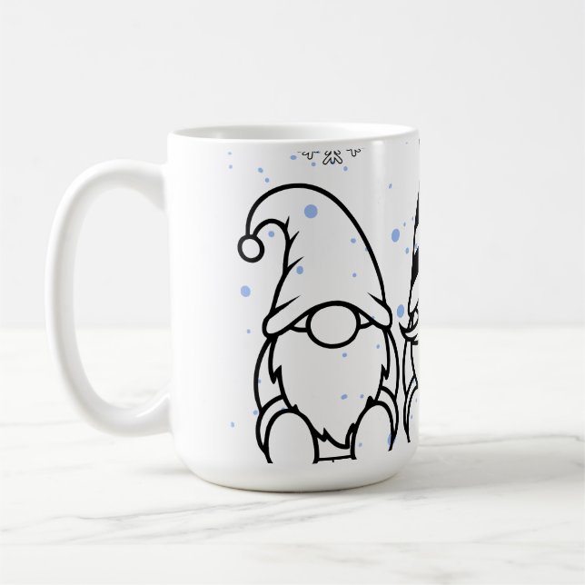 Söta julgnomar juldesign.  kaffemugg (Vänster)