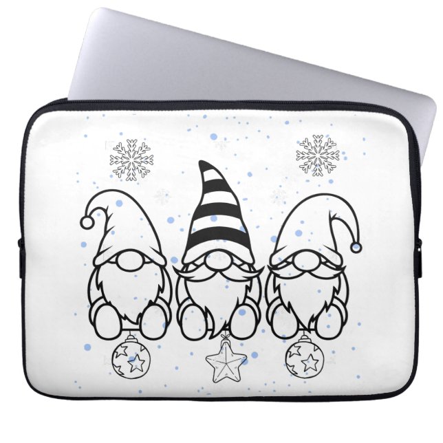 Söta julgnomar juldesign.  laptop fodral (Framsidan)