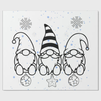 Söta julgnomar juldesign. presentpapper