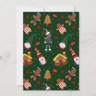 Söta julgodis Tomte Ren Fest Julkort