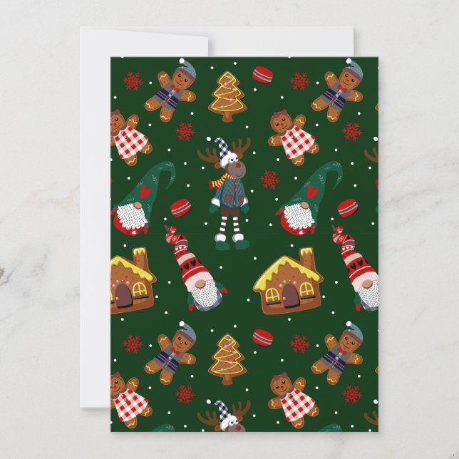 Söta julgodis Tomte Ren Fest Julkort (Framsida)