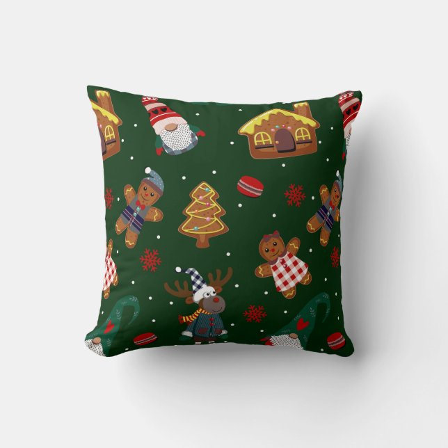 Söta julgodis Tomte Ren Fest Kudde (Framsida)