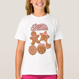 Söta julgodiskakor Bow Stjärnor Söt T Shirt