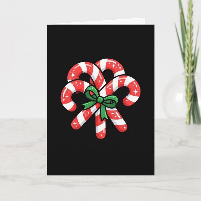 Söta julgodisrandor ornament kort (Framsida)