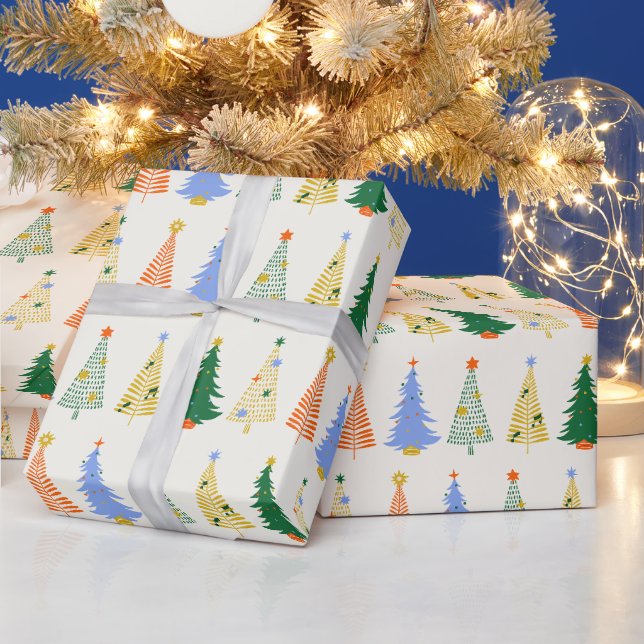 Söta julgranar Röda Gröna Boho  Presentpapper (Helgdagar)
