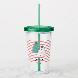 Söta julgranscookies med eget monogram take away mugg