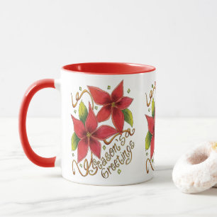 Söta julhälsningar med julstjärnor mugg