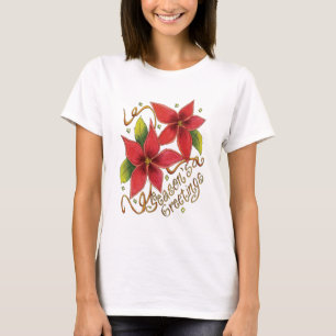Söta julhälsningar med julstjärnor tee shirt