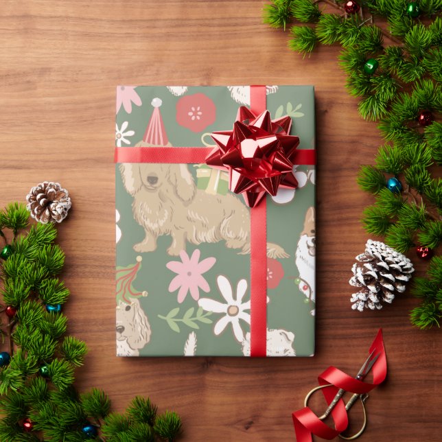 Söta julhundar Mönster Presentpapper (Julgåva)
