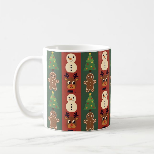 Söta julikoner Retro-mugg Kaffemugg (Vänster)